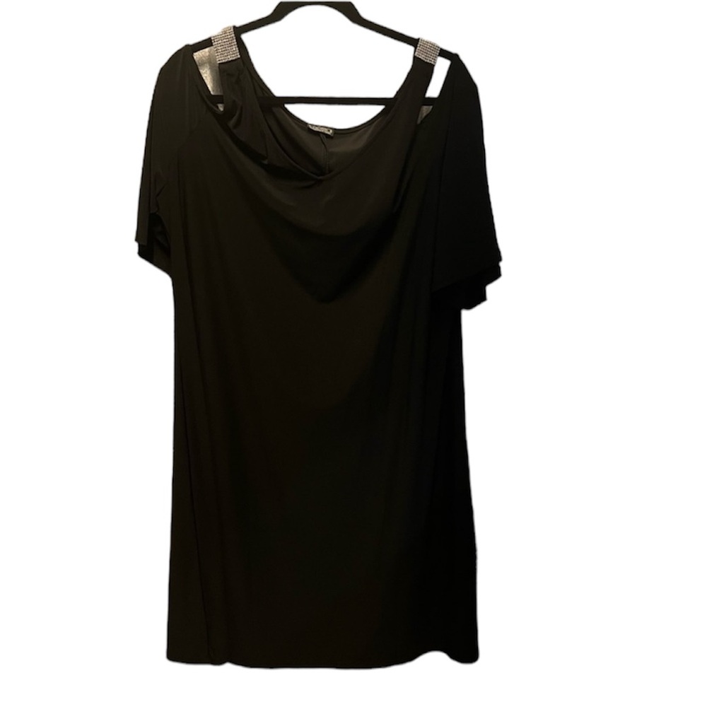 Clientele dress mini length black cold shoulder cocktail dress women’s 2XL